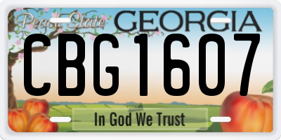 GA license plate CBG1607