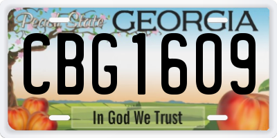 GA license plate CBG1609