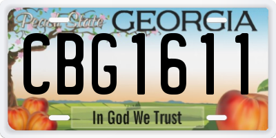 GA license plate CBG1611