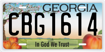 GA license plate CBG1614