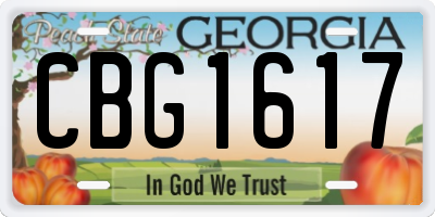 GA license plate CBG1617