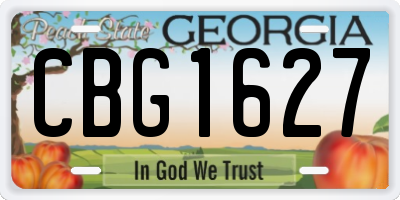 GA license plate CBG1627