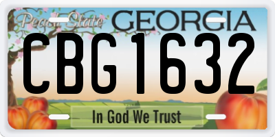 GA license plate CBG1632
