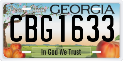 GA license plate CBG1633