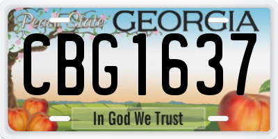 GA license plate CBG1637