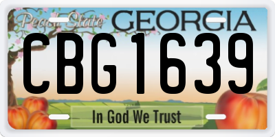 GA license plate CBG1639