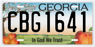 GA license plate CBG1641