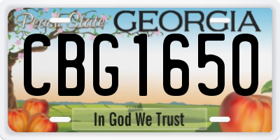 GA license plate CBG1650