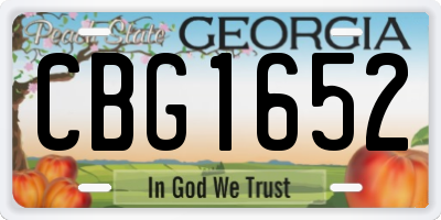 GA license plate CBG1652
