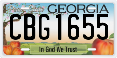 GA license plate CBG1655