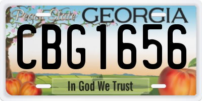 GA license plate CBG1656