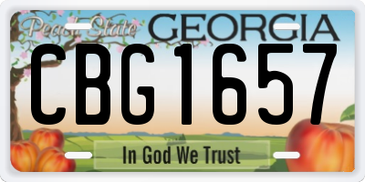 GA license plate CBG1657