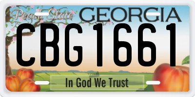 GA license plate CBG1661
