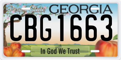 GA license plate CBG1663