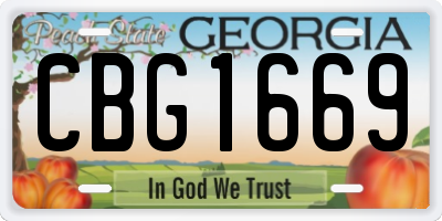 GA license plate CBG1669