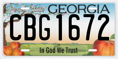 GA license plate CBG1672