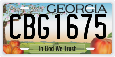 GA license plate CBG1675