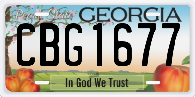GA license plate CBG1677