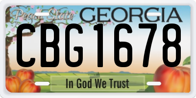 GA license plate CBG1678