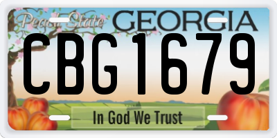 GA license plate CBG1679