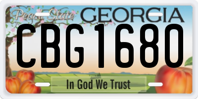 GA license plate CBG1680