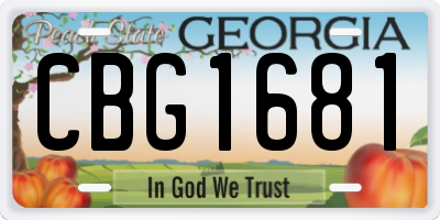 GA license plate CBG1681