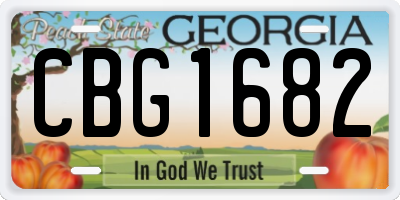 GA license plate CBG1682