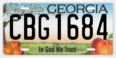 GA license plate CBG1684