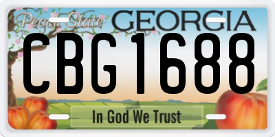 GA license plate CBG1688