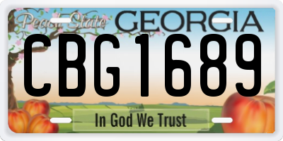 GA license plate CBG1689