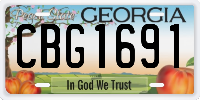GA license plate CBG1691