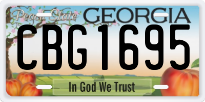 GA license plate CBG1695