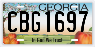 GA license plate CBG1697