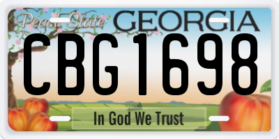 GA license plate CBG1698