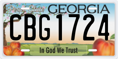 GA license plate CBG1724
