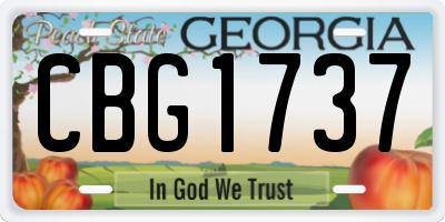 GA license plate CBG1737