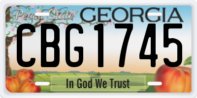 GA license plate CBG1745