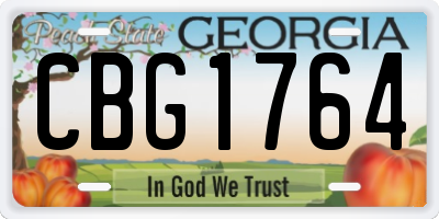 GA license plate CBG1764