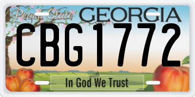 GA license plate CBG1772