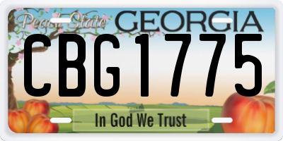 GA license plate CBG1775