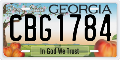 GA license plate CBG1784