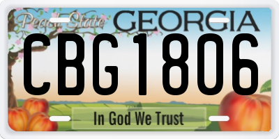 GA license plate CBG1806