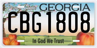 GA license plate CBG1808