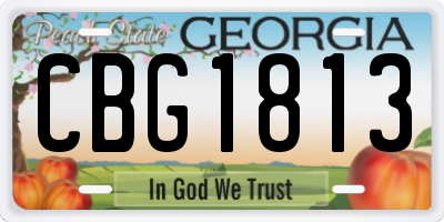 GA license plate CBG1813