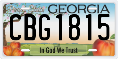 GA license plate CBG1815