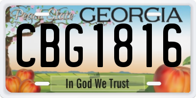 GA license plate CBG1816