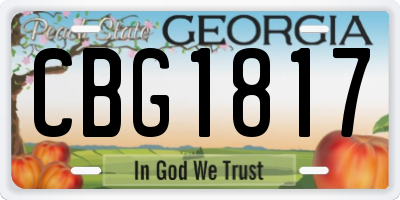 GA license plate CBG1817