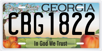 GA license plate CBG1822