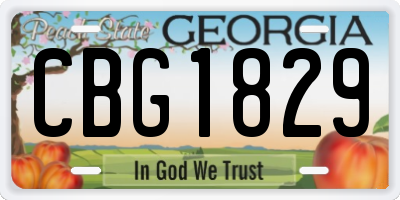 GA license plate CBG1829