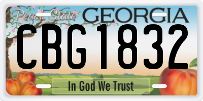 GA license plate CBG1832